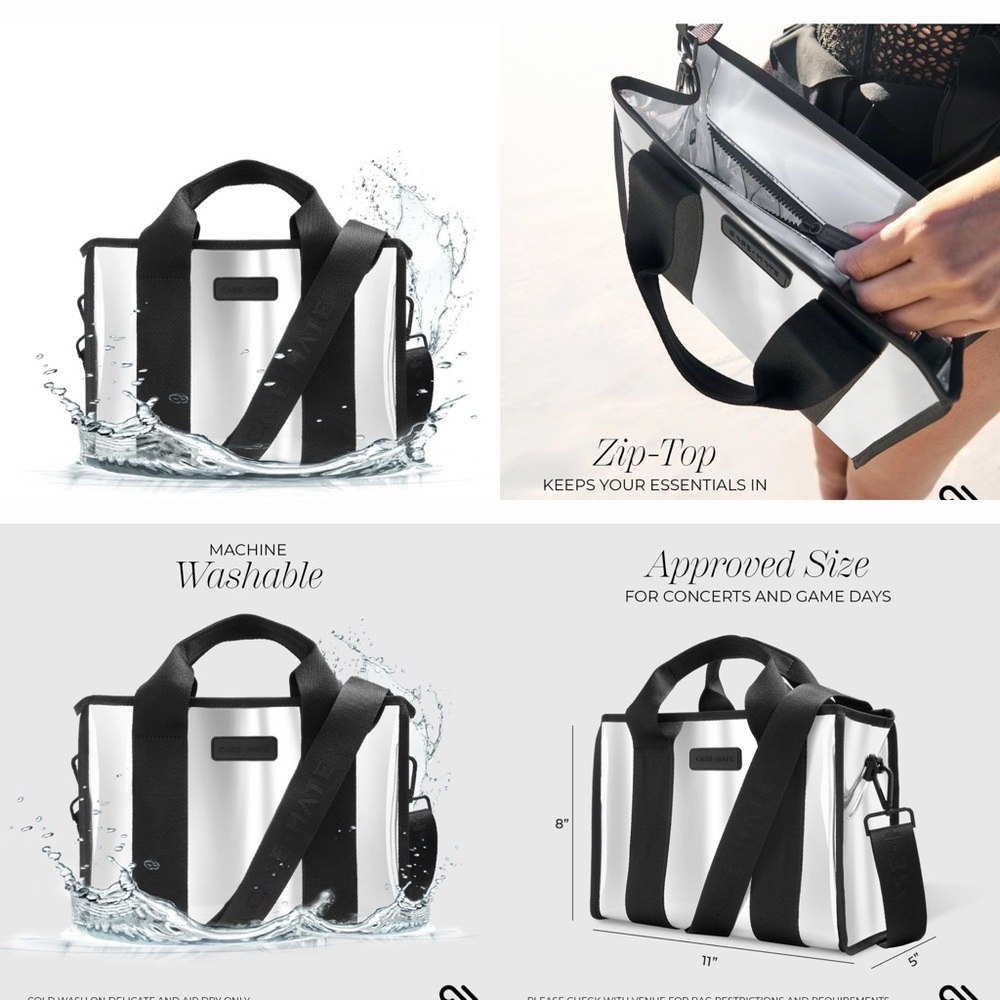Brand New Case-Mate Mini Beach Tote | Silver Chrome, Crossbody